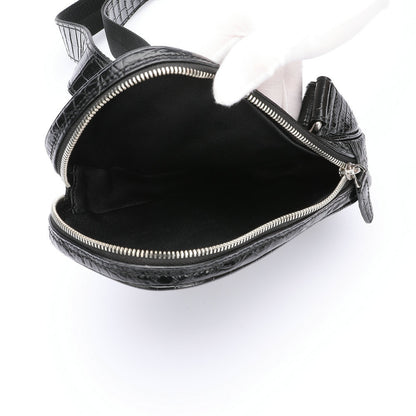 ワニ骨の皮 メンズバストバッグ 本革カジュアル アウトドア ショルダーバッグ 斜めがけバッグ ミニファッションウエストバッグ