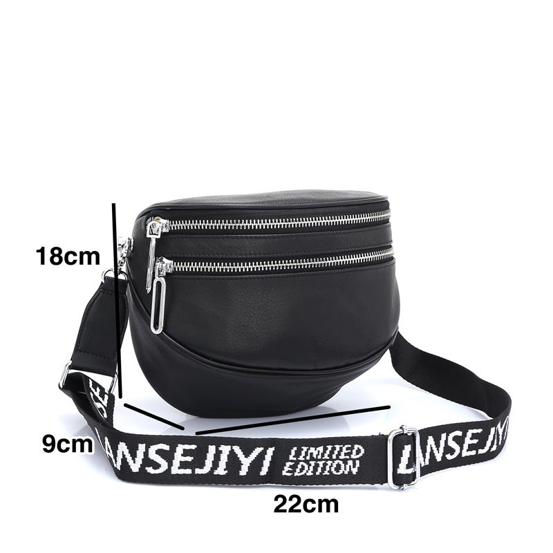 ファスナーファッション牛革ショルダーバッグ本革女性バッグスショルダーバッグ 何とでも合う