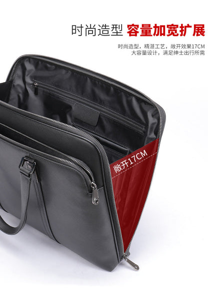 Men's Handbag Briefcase Genuine Cowhide Leather Business Lawyer Computer Bag Casual Fashion Handbag for Men 