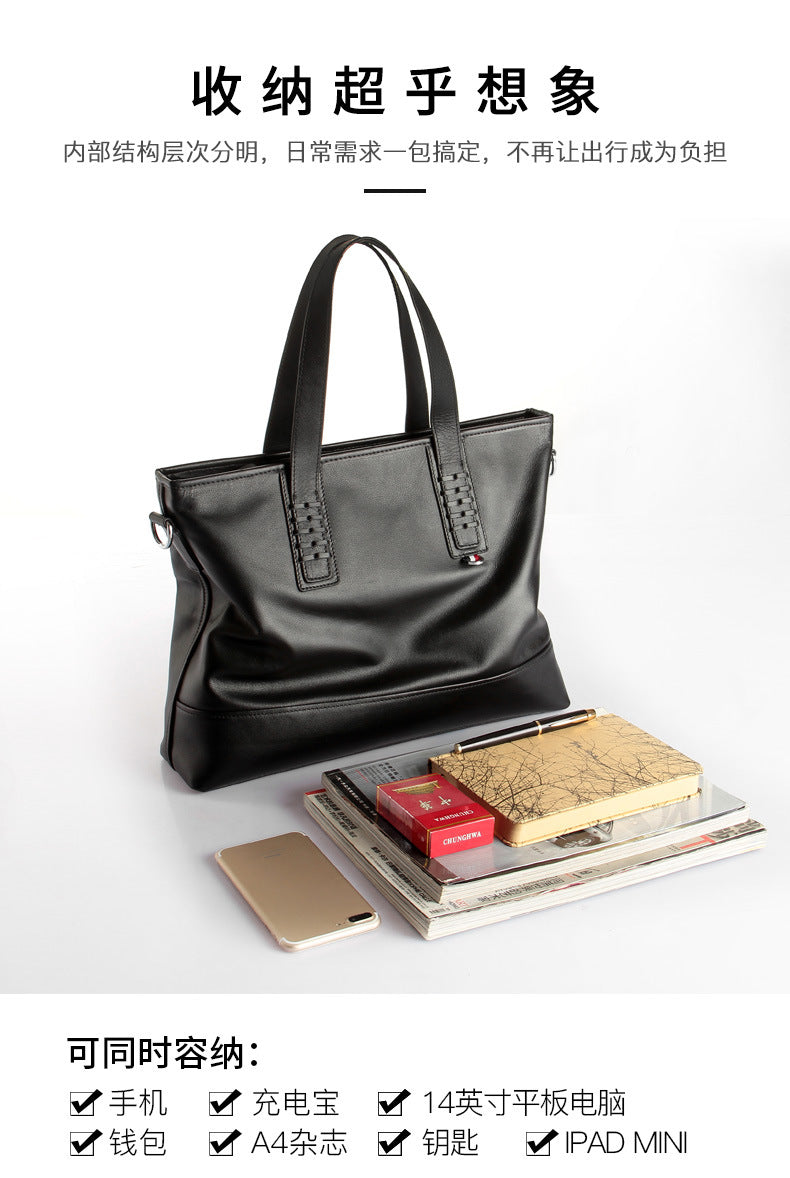 Men's Handbag Handbag Made of Genuine Cowhide Leather High Quality Computer Bag Men's Business Briefcase 