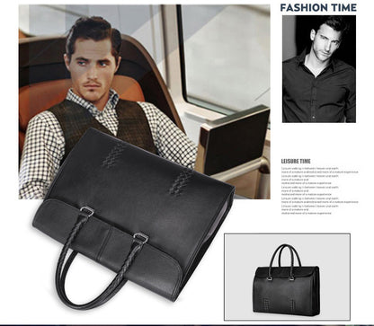 メンズハンドバッグ 本革製牛皮 ファッション ビジネス 大容量 ビジネス ブリーフケース パソコンバッグ 手編み メンズ手提げかばん