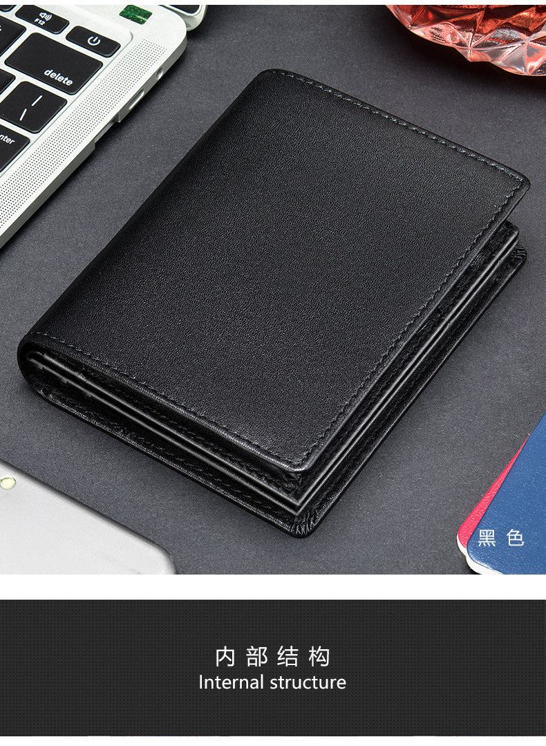 メンズ 短財布 牛皮本革製 rfid盗難防止カードバッグ レトロ男性用ウォレット