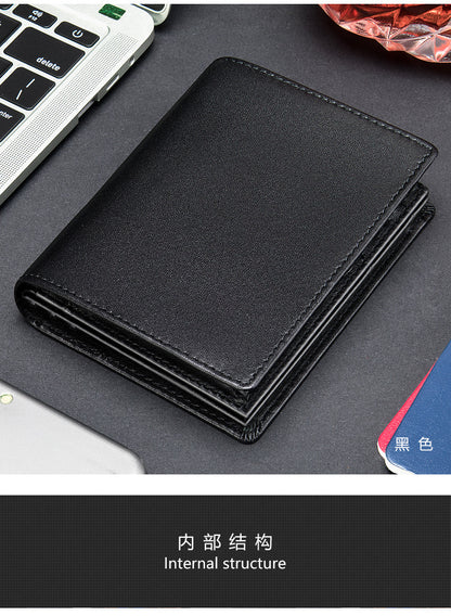 メンズ 短財布 牛皮本革製 rfid盗難防止カードバッグ レトロ男性用ウォレット