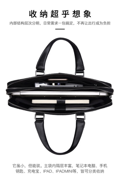 Men's handbag, handbag, genuine cowhide leather, large capacity, business computer bag, men's briefcase shoulder bag 