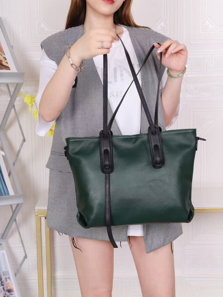 女性ワンショルダートートバッグ大容量本革バッグ斜め掛けバック牛革ショルダーバッグ ファッション