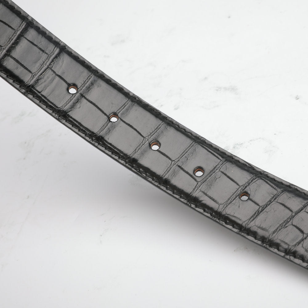 ワニ皮ベルト本革男女兼用3.4cm カジュアルベルト