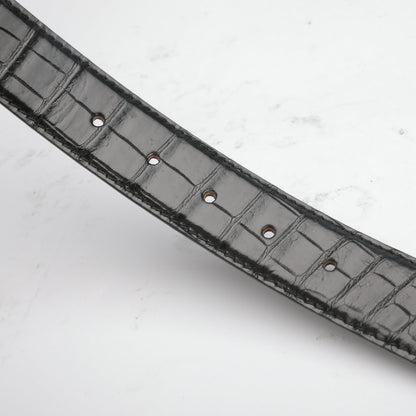 ワニ皮ベルト本革男女兼用3.4cm カジュアルベルト