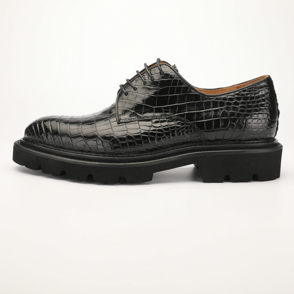 新型ワニ腹の皮メンズ革靴 本革 高品質 厚底 ビジネスシューズ