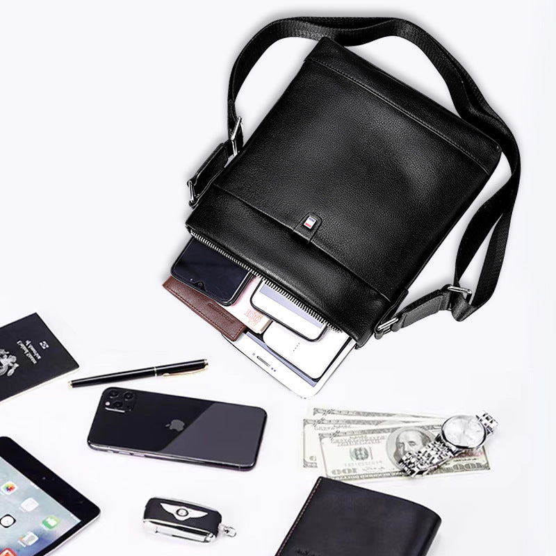 メンズショルダーバッグ 牛皮本革製 大容量 カジュアル男性用バッグ