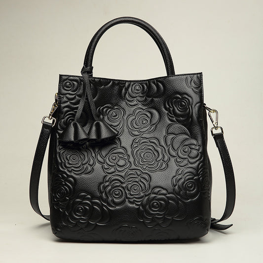 Women's Handbag Genuine Leather Women's Fashion Bag Shoulder Bag Tote Bag Large Capacity
