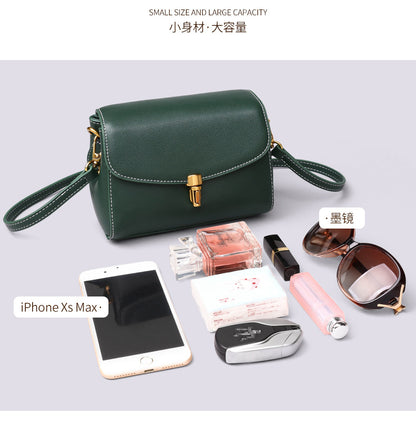 本革のレディースファッション シンプルな斜め掛けバッグトランペットバッグ牛革ショルダーバッグ.ポシェット