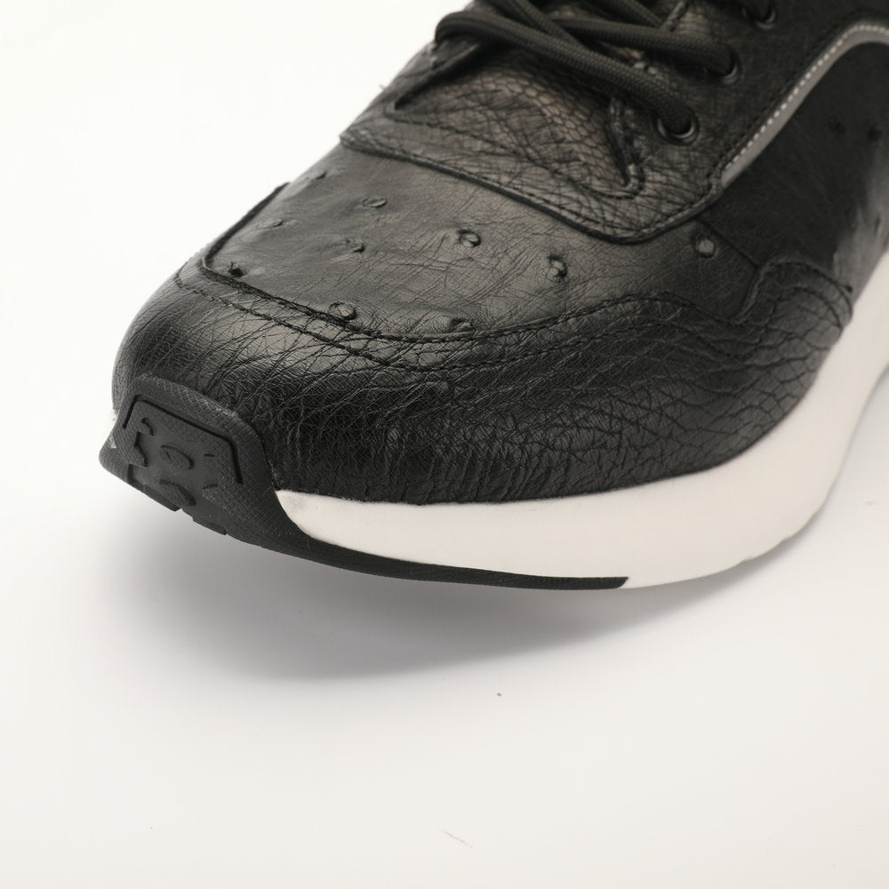 ダチョウ皮 男性靴 本革シンプル ファッション カジュアルシューズ