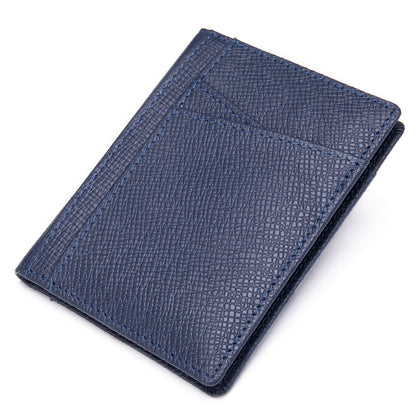 メンズカードバッグ 牛皮 薄型 シンプル カード入れRFID男性用カードクリップ