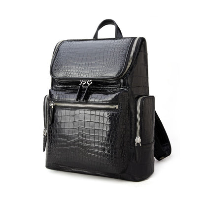 Crocodile Belly Skin Men's Backpack Large Capacity Business Commuting Casual Business Travel Bag 