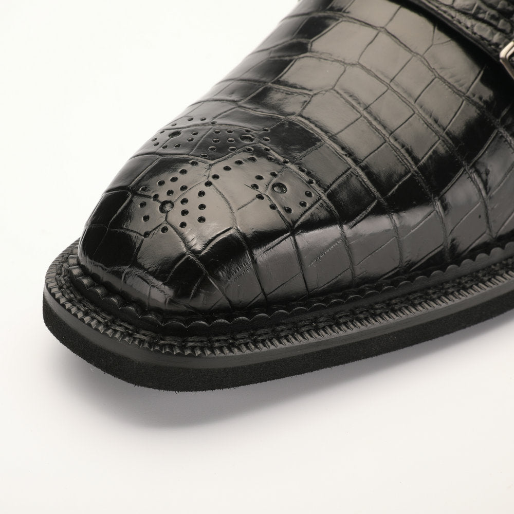 新型ワニ腹の皮メンズ革靴 本革 優れた通気性ゴム底 ビジネスシューズ