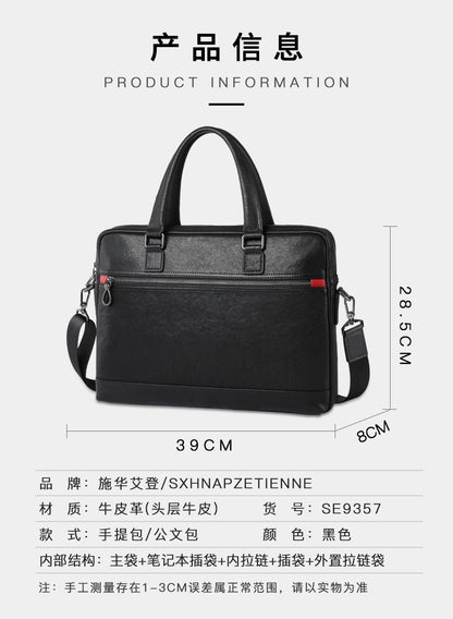 メンズブリーフケース ハンドバッグ 牛皮本革製 ビジネス カジュアル斜めがけバッグ