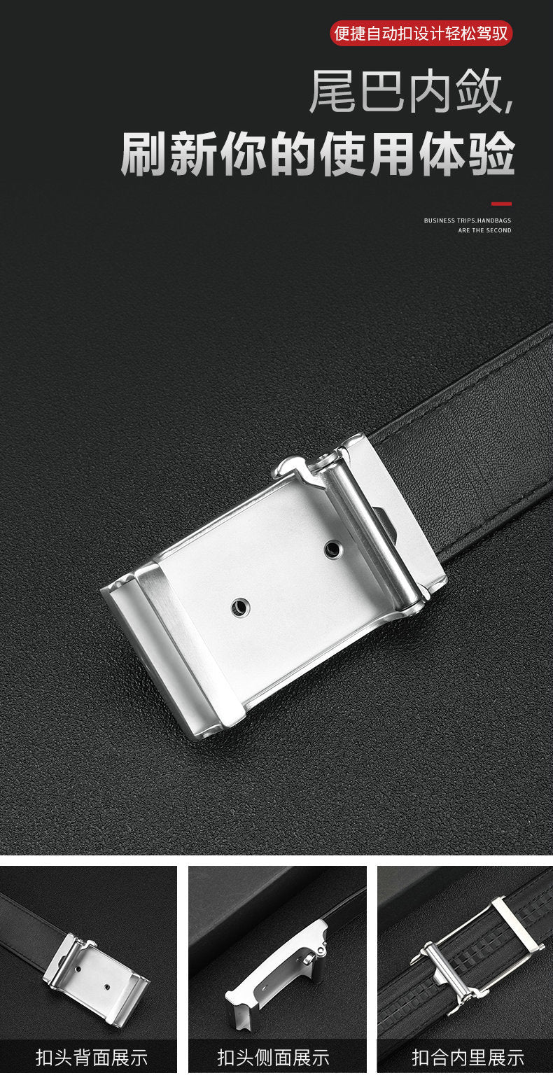 ダチョウの皮メンズベルト本革ビジネスカジュアル自動バックル幅3.4cm高品質男性ベルト