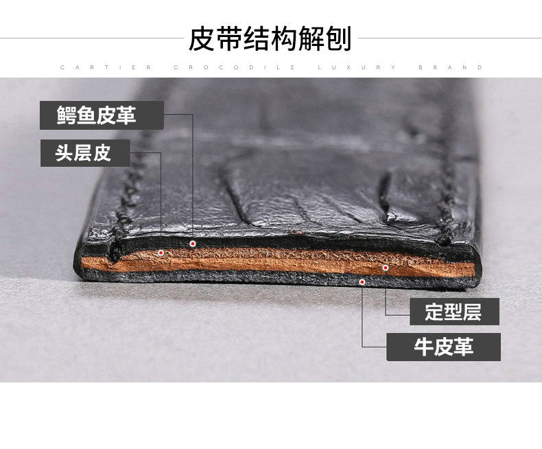 Siamese Crocodile Skin Genuine Leather Men's Belt Automatic Buckle Fashion Casual Business High Quality Men's Belt 