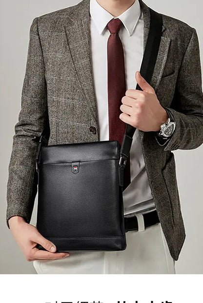 メンズショルダーバッグ 牛皮本革製 大容量 カジュアル男性用バッグ