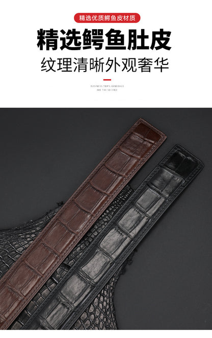 メンズベルトシャムワニの皮 本革製つなぎ合わせなしカジュアル男性用ベルト