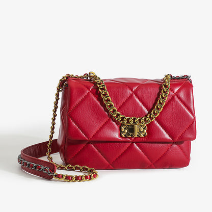 レディース本革ショルダーバッグチェーンバッグ流浪バッグチェック斜め掛けバックファッション流行