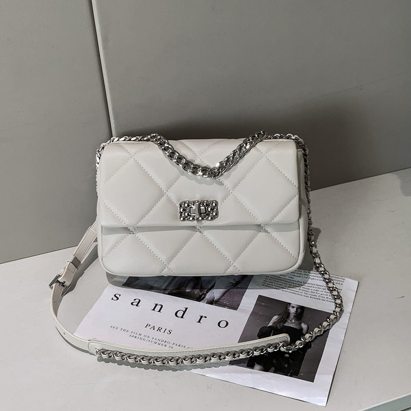 レディースバッグ菱格チェーンバッグ小方形バッグ斜め掛けバッグシングルショルダーバッグ ファッション