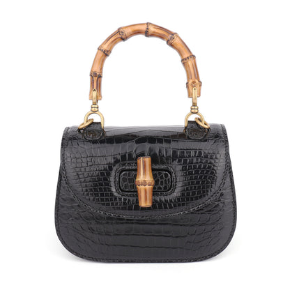 Crocodile leather bamboo knot bag Luxury small bag Ladies genuine leather crossbody bag handbag