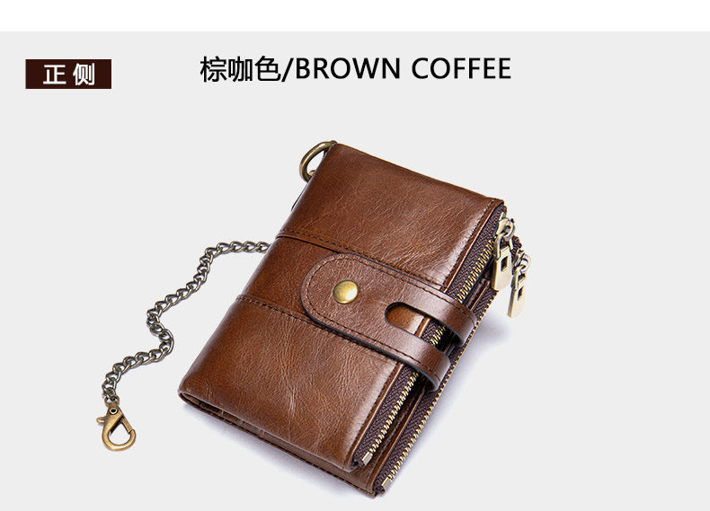 メンズ短財布 牛皮本革製 レトロ RFID盗難防止 カードバッグ