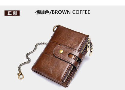 メンズ短財布 牛皮本革製 レトロ RFID盗難防止 カードバッグ