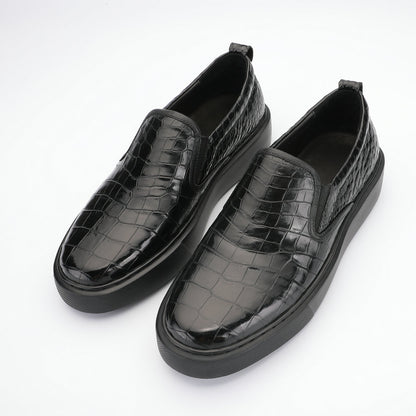 Men's Moccasins Crocodile Belly Skin Genuine Leather Casual Shoes Business Loafers Shoes Men's Leather Shoes 