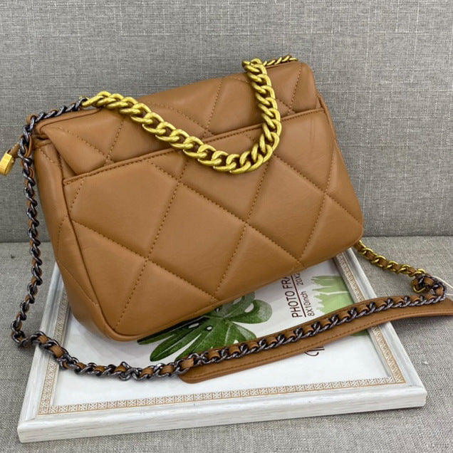 レディース本革ショルダーバッグチェーンバッグ流浪バッグチェック斜め掛けバックファッション流行