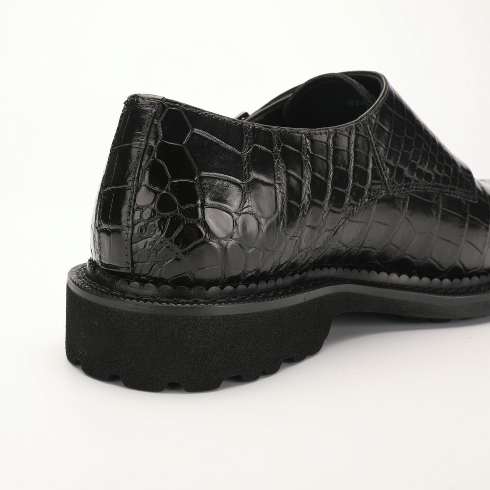 新型ワニ腹の皮メンズ革靴 本革 優れた通気性ゴム底 ビジネスシューズ