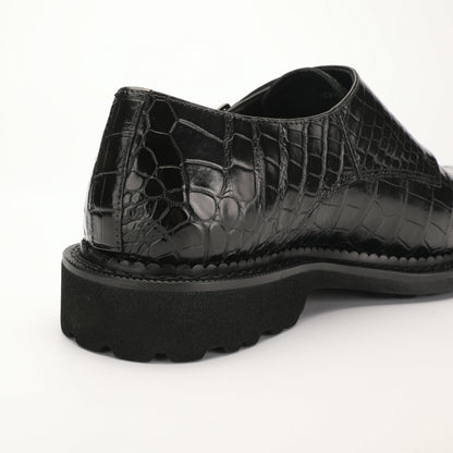 新型ワニ腹の皮メンズ革靴 本革 優れた通気性ゴム底 ビジネスシューズ
