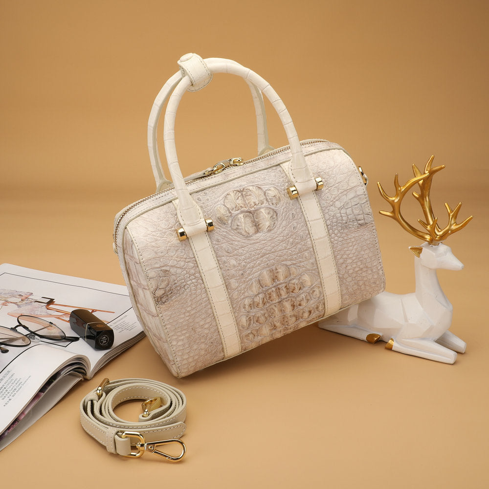 シャムワニ皮 女性バッグ 本革バッグ 枕バッグ 斜めがけバッグ 2wayバッグ ファッション