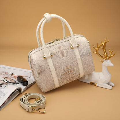 シャムワニ皮 女性バッグ 本革バッグ 枕バッグ 斜めがけバッグ 2wayバッグ ファッション