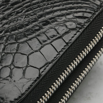 Siamese Crocodile Skin Men's Long Wallet Double Zipper Card Bag Genuine Leather Wallet Handbag 