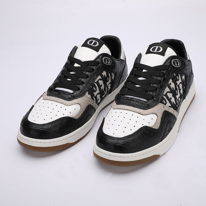 Crocodile Skin Genuine Leather Men's Sneakers Fashion Casual Shoes Rubber Sole Excellent Breathability Men's Shoes 