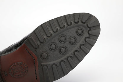 メンズ革靴 本革製 ワニ腹の皮 滑り止め 耐摩耗ビジネス シューズ正装スーツシューズ