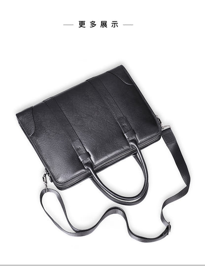 Men's handbag, genuine cowhide leather, crossbody bag, business, large capacity briefcase, computer bag 