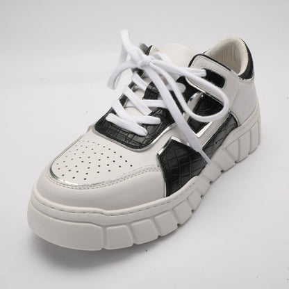 2023新品 ワニ腹の皮 メンズカジュアルシューズ 優れた通気性 ファッション厚底男性靴