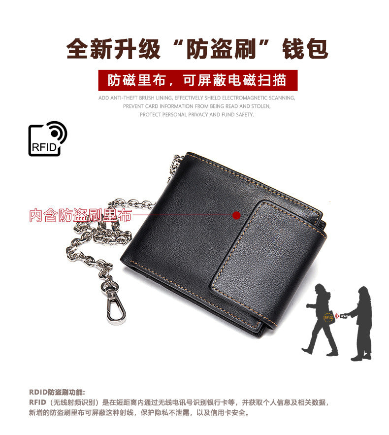 メンズ短財布 牛皮本革製 レトロ 多機能男性用ウォレット