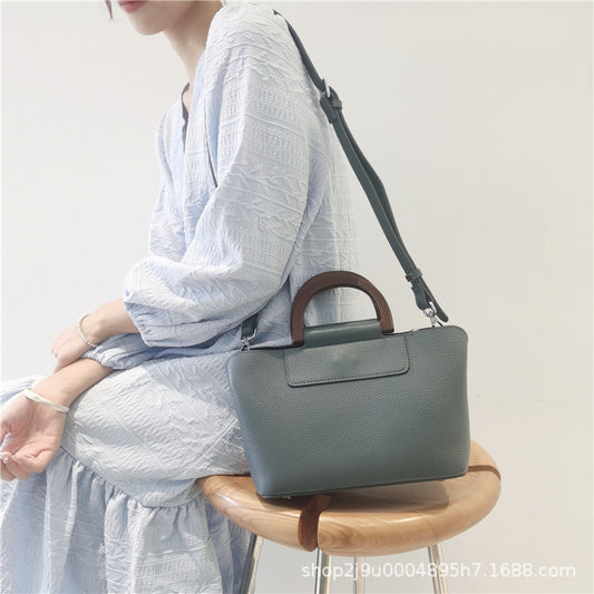 女性のハンドバッグ木質ハンドバッグシングルショルダーバッグ斜めがけバッグ 何とでも合う