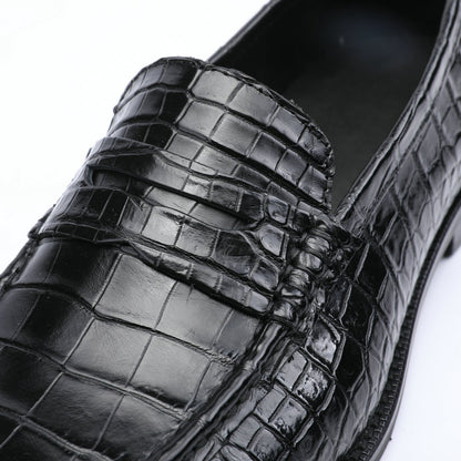 2023 New Crocodile Belly Skin Men's Leather Shoes Genuine Leather Moccasins Business Casual Shoes 