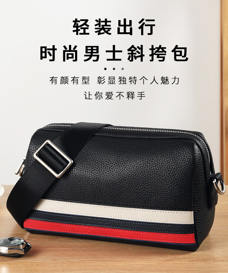 メンズショルダーバッグ 牛皮 本革製 大容量ビジネス カジュアル ファッション斜めがけバッグ