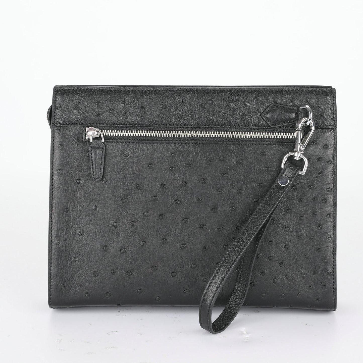 新型ダチョウの皮本革メンズハンドバッグビジネス カジュアル高品質メンズバッグ