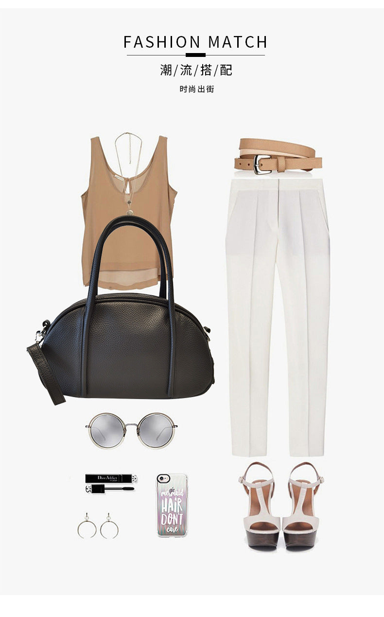 レディース ショルダーバッグ本革製の斜めがけバッグの単色ハンドバッグ 2wayバッグ 何とでも合う