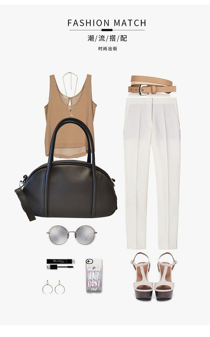 レディース ショルダーバッグ本革製の斜めがけバッグの単色ハンドバッグ 2wayバッグ 何とでも合う