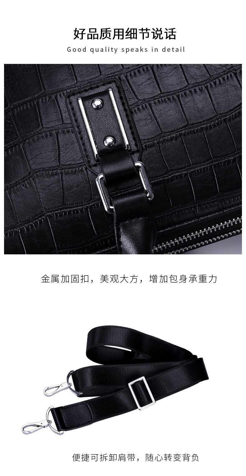 Men's Handbag Fashion Shoulder Bag Genuine Cowhide Leather Computer Bag Business Large Capacity Crossbody Briefcase 