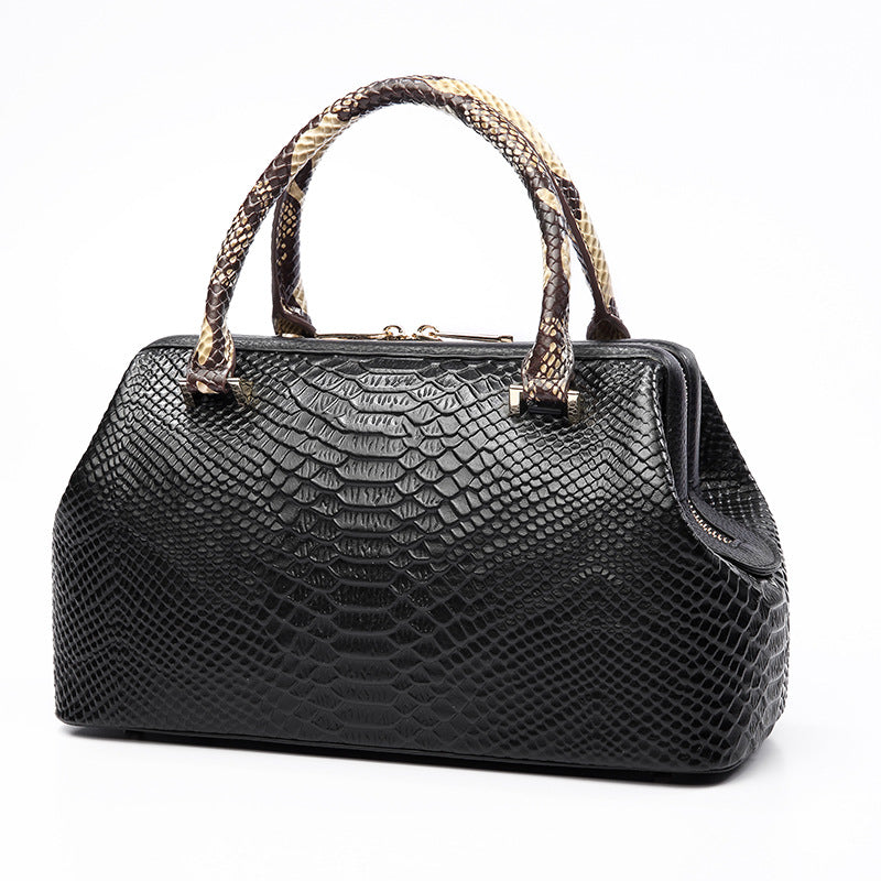 Women's Handbag Cowhide Shoulder Bag Large Capacity Genuine Leather Crossbody Ladies Bag Crocodile Pattern Commuting OL