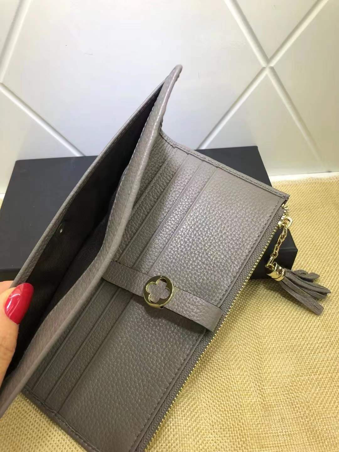 Wallet ladies cowhide long wallet clutch bag fashion ins style wallet trend 